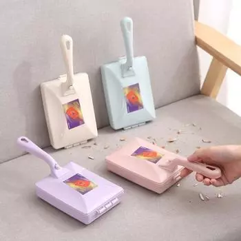 Щетка для ковров с двойными роликами, многофункциональная, экономящая трудозатраты, чистая пластиковая складная щетка с роликами для ворса для дивана синий