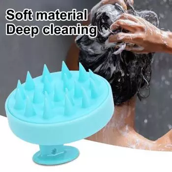 Щетка для кожи головы двойного назначения, эргономичная силиконовая щетка для мытья домашних животных, массажер для душа, массажер, щетка для мытья шампуня чёрный