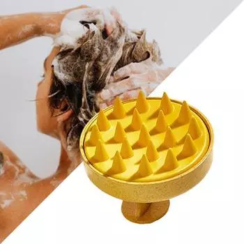 Щетка для кожи головы, высокоэластичный массажный инструмент для мытья кожи, круглый уход за волосами, массаж для домашнего использования зелёный