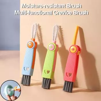 Щетка для крышки чашки 3-в-1 Компактная конструкция Прочная щетина Многофункциональная щетка для очистки зазоров для эффективной очистки красный