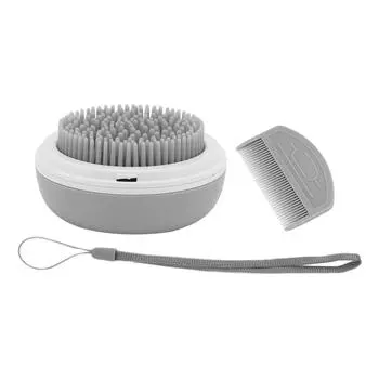 Щетка для купания домашних животных Массажная щетка для душа для домашних животных с расческой для короткошерстных собак средней длины Кошка Гвинея серый