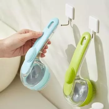 Щетка для купания домашних животных Мягкая силиконовая головка щетки с отверстием для подвешивания для собак и кошек синий