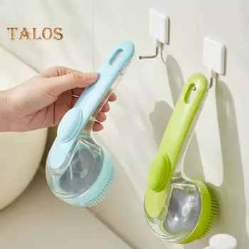 Щетка для купания домашних животных Мягкая силиконовая головка щетки с отверстием для подвешивания Щетка для кошек и собак Эргономичная ручка Расческа для собак синий