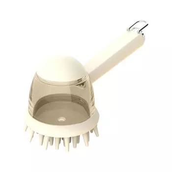 Щетка для купания домашних животных, щетка для душа и массажа, расческа для вычесывания шерсти и инструмент для намыливания, щетка для груминга против вьющихся волос для ванн One Size бежевый