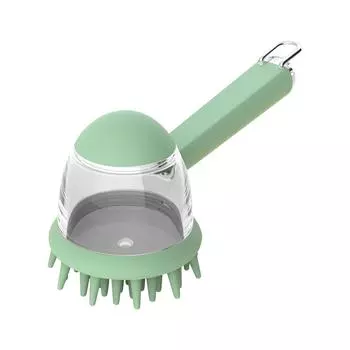 Щетка для купания домашних животных, щетка для душа и массажа, расческа для вычесывания шерсти и инструмент для намыливания, щетка для груминга против вьющихся волос для ванн One Size зелёный