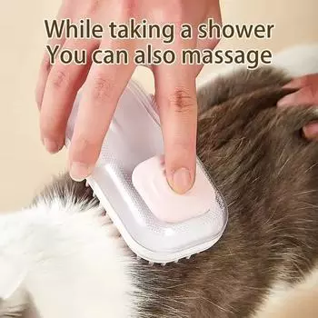Щетка для купания кошек и собак, отшелушивающий массаж, мягкая шерсть, влажная и сухая с шампунем для собак, щетка для купания, глубокая очистка шерсти, заостренная щетка серый