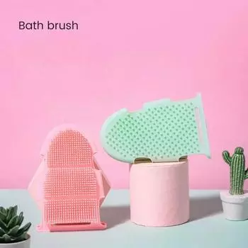 Щетка для купания, японская Щетка для купания с милым ветром, силиконовая массажная щетка, Щетка для купания домашних животных, перчатки для удаления кутина, силиконовая щетка для тела розовый