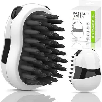 Щетка для купания собак, цветная щетка для ухода за питомцами, щетка для душа, массажная щетка с щетиной для короткошерстных питомцев чёрный