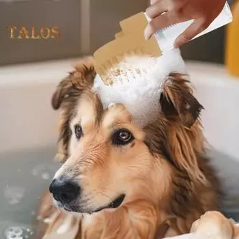 Щетка для купания собак, силиконовая щетка для душа для домашних животных, массажная щетка для ухода за собаками, скребок для шампуня, расческа для купания длинных и короткошерстных кошек и собак бежевый