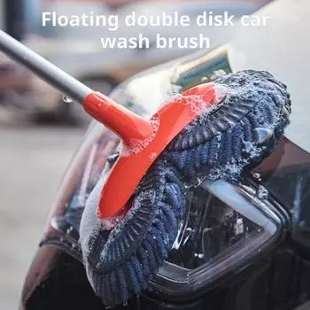 Щетка для мойки автомобиля с длинной ручкой, многоразовая вращающаяся на 180 градусов лобовое стекло, микрофибра, автомобильная тряпка
