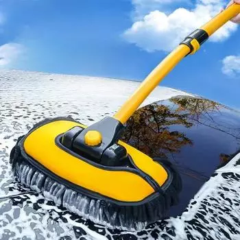 Щетка для мытья автомобиля, инструмент для чистки, телескопическая швабра с длинной ручкой, щетка для мытья в синели, регулируемая, суперабсорбирующая, автомобильный аксессуар