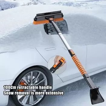 Щетка для мытья автомобиля с удлинителем Мягкая щетина Нескользящая конструкция Телескопическая ручка Не царапает щетку для чистки автомобиля Инструмент для уборки снега A