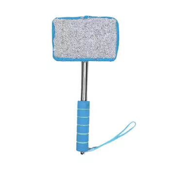 Щетка для мытья автомобиля, щетка для мытья лобового стекла, щетка для удаления запотевания пыли, протирка зеркал, телескопическая длинная ручка, бытовой инструмент для чистки стекол One Size синий