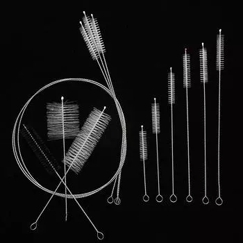Щетка для мытья детских бутылочек и соломинок из нержавеющей стали 304 с нейлоновой щетиной - Длинная ручка 10*50*160mm