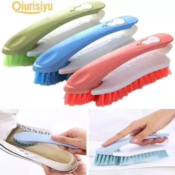 Щетка для мытья одежды, обуви, плитки, 2-в-1, скребок для дома синий