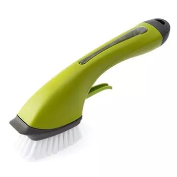 Щетка для мытья посуды, автоматическая щетка для наполнения жидкостью, кухонная щетка для чистки с длинной ручкой 29.5x9.5x6.2cm зелёный