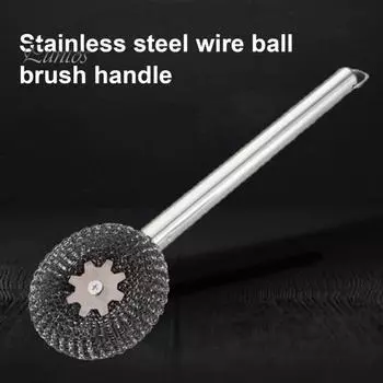 Щетка для мытья посуды из стальной проволоки с длинной ручкой, легко моется, прочная щетка для чистки кухонных принадлежностей, кастрюль, форм для выпечки B
