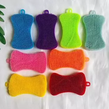 Щетка для мытья посуды Многофункциональная утолщенная нескользящая щетка для мытья посуды, экономящая трудозатраты, удобная кастрюля, супермягкая кухонная щетка для мытья посуды с фруктами и овощами розовый