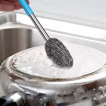 Щетка для мытья посуды с нескользящей длинной ручкой Мощная очистка от загрязнений Удобная ручка для удаления пятен Многофункциональная щетка для мытья посуды