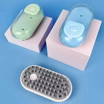 Щетка для мытья шампунем для домашних животных, щетка для купания с успокаивающим массажем, резиновая расческа для купания собак, щетка для чистки чувствительной кожи на короткой резинке зелёный