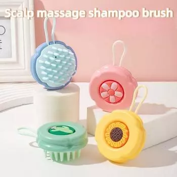 Щетка для мытья волос Волшебная силиконовая массажная расческа Подвесная расческа для мытья головы Универсальная для мужчин, женщин и детей розовый
