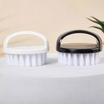 Щетка для ногтей, дизайн ногтей, педикюр, мягкое удаление пыли, пластиковая круглая чистящая пилка, инструменты, черный, белый цвет, маникюрный салон для ухода за пальцами чёрный