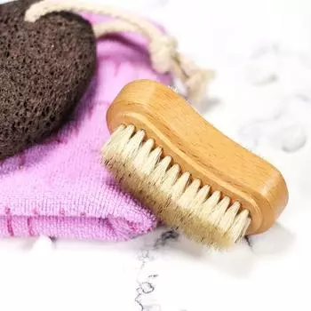 Щетка для ногтей Двусторонняя деревянная щетка для чистки ногтей Многоцелевой аксессуар для ухода за ногтями и пальцами ног цвет старого дерева