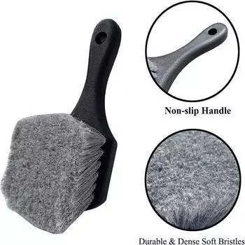 Щетка для обода автомобильной шины Щетки для чистки ступицы колеса Аксессуары для чистки автомобильных колес Инструменты для мойки автомобильных шин жёлтый