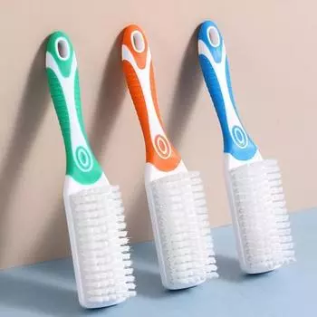 Щетка для обуви Мягкая щетина Нескользящая Удобная ручка Отверстие для подвешивания Легко хранить Многофункциональная многоразовая длинная ручка Щетка для одежды Обувь Щетка для скраба оранжевый/белый