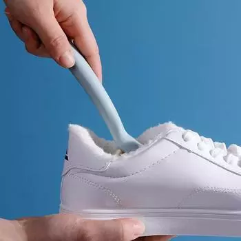 Щетка для обуви с длинной ручкой, щетка для одежды Macaron, мягкая щетка для обуви, мягкая щетка, подвесная щетка для уборки, щетка для кухни и ванной синий