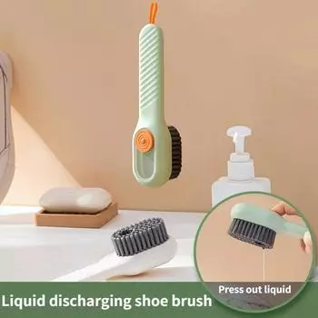 Щетка для обуви с мягкой щетиной, автоматический слив жидкости, глубокая чистка, щетка для одежды, бытовая щетка для чистки белья, инструмент для чистки белый