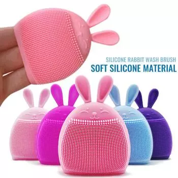 Щетка для очищения лица Мягкий силиконовый кролик Ручной массажный пузырь Очищающие щетки для мытья Детский шампунь Кисть для лица Инструменты для макияжа