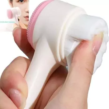 Щетка для очищения лица, очищающий массаж, средство для мытья лица, инструмент для ухода за кожей 3D розовый