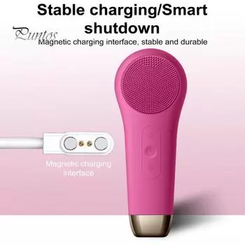 Щетка для очищения лица, отшелушивающий скруббер для лица IPX7, водонепроницаемая, перезаряжаемая, нежная вибрационная щетка для очищения лица, инструмент для красоты синий