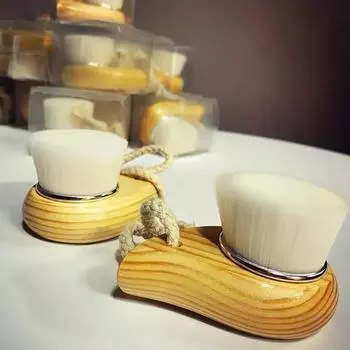 Щетка для очищения лица с деревянной ручкой, ручной мягкий массажер для лица, щетка для очищения кожи, уход за лицом, очищающие щетки для лица, косметические инструменты золотой