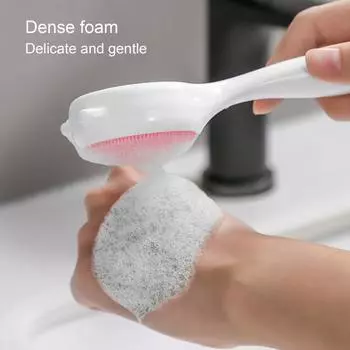 Щетка для очищения лица в форме кошачьих ушей, силиконовая ручка, гибкая щетина, быстропенящаяся очистка пор, портативный женский массажный скруббер для лица розовый