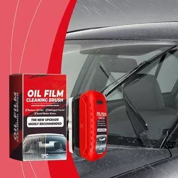 Щетка для очистки масляной пленки Очиститель масляной пленки на лобовом стекле автомобиля, Щетка для очистки масляной пленки на автомобиле, Средство для удаления масляной пленки со стекол 120 мл One Size