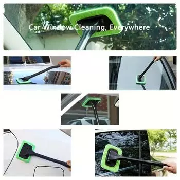 Щетка для очистки окон Hanmade, стеклоочиститель, демистер лобового стекла, 1 шт., инструмент для очистки, щетка для очистки стеклоочистителя, микрофибра, инструмент для протирки стеклоочистителя, простой в использовании, многоразовый синий