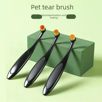 Щетка для очистки пятен и слизи от слез у домашних животных Pet cleaning soft brush чёрный