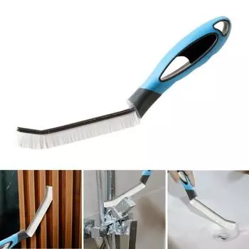 Щетка для очистки щелей с жесткой щетиной, многофункциональная щетка для чистки зазоров с нескользящей ручкой, щетка для оконных зазоров, инструмент для чистки автомобиля синий