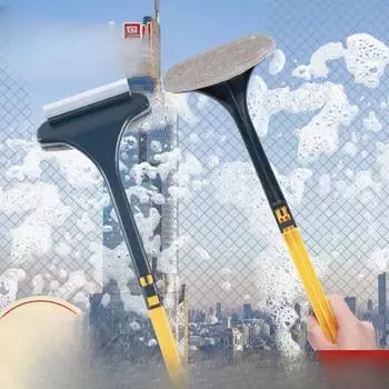 Щетка для оконного стекла, бытовой стеклоочиститель, скребок для окон, сетчатая щетка для щетки для ванной комнаты, двусторонний инструмент для чистки ванной комнаты small double-sided brush зелёный/жёлтый