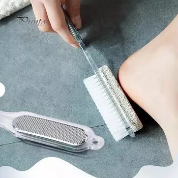 Щетка для педикюра 4 в 1, пемза, отшелушивающее средство для удаления омертвевшей кожи, массажный спа-комплекс one size