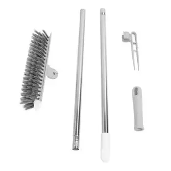 Щетка для пола 2 в 1, щетка для затирки швов с длинной ручкой, жесткая щетина, щетка для плитки, вращающаяся на 180 градусов белый