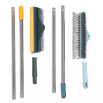Щетка для пола 3 в 1 с вращающейся на 180 градусов головкой и длинной ручкой, скребок для пола, очиститель затирки для дома Green