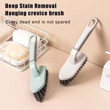 Щетка для пола Эргономичная нескользящая ручка Жесткая щетина Трудосберегающая щетка для шлифованного шва с ручкой для ванной комнаты и унитаза для отеля зелёный