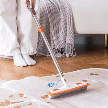 Щетка для пола с телескопической ручкой, эргономичный дизайн, щетка для мытья полов 2 в 1, многофункциональный инструмент для уборки