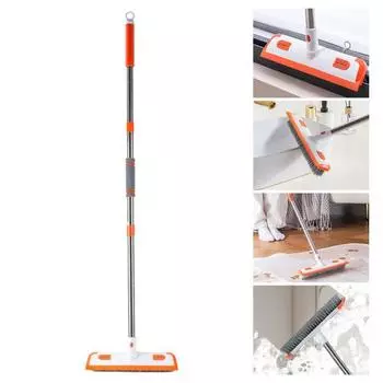 Щетка для пола с телескопической ручкой, эргономичный дизайн, щетка для мытья полов 2 в 1, многофункциональный инструмент для уборки