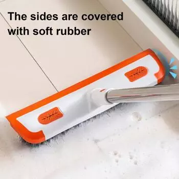 Щетка для пола Yousheng с телескопической ручкой, эргономичный дизайн, 2-в-1, многофункциональный инструмент для уборки оранжевый