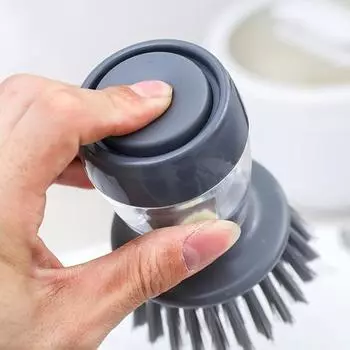 Щетка для посуды, прочная, устойчивая к ржавчине, стоячая чаша, скруббер, кухонный диспенсер, инструмент для мытья, щетка для посуды для офиса серый