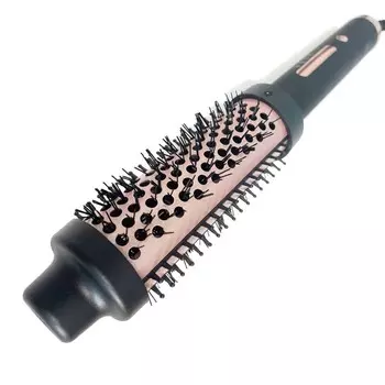 Щетка для придания объема, нагреваемая керамическая турмалиновая ионизированная плойка для завивки волос, нагреваемая двойным напряжением, круглая термическая щетка для завивки волос us чёрный